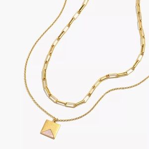 NWT! Madewell Palisade Paperclip & Pendant Necklace Set